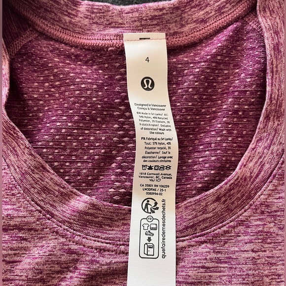 lululemon athletica Heathered Magenta Short Sleeve Tee - Picture 5 of 7